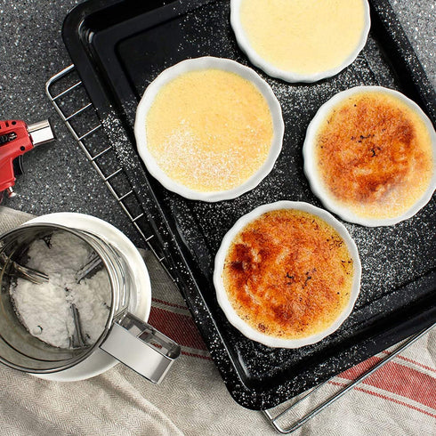 Sweese 505.001 Porcelain Ramekins Round Tart Pan Mini Fluted Quiche Dishes - 5 Ounce for Creme Brulee - Set of 6, 4.8 x 0.8 Inch, White