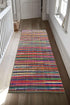 Chardin Home - Eco Friendly 100% Recycled Cotton Colorful Chindi Runner Area Rug - 2'x5'