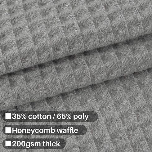 Barossa Design Extra Long Shower Curtain 84" Height - Honeycomb Waffle Weave & Cotton Blend, Hotel Luxury & Spa, Heavy Weight Fabric, Washable - Lake Wanaka Gray, 72x84