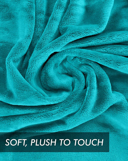 Utopia Bedding Fleece Blanket King Size Turquoise 300GSM Luxury Fuzzy Soft Anti-Static Microfiber Bed Blanket