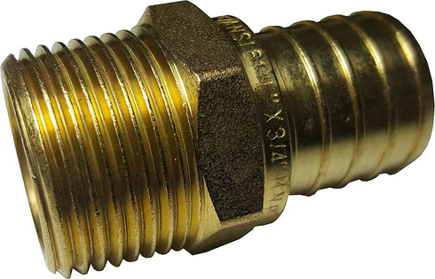 2 Pieces XFITTING 1" Pex x 3/4" Male NPT Threaded Adapter, Pex B Crimp Fitting, Lead Free Brass, Full Port, 2 Packs