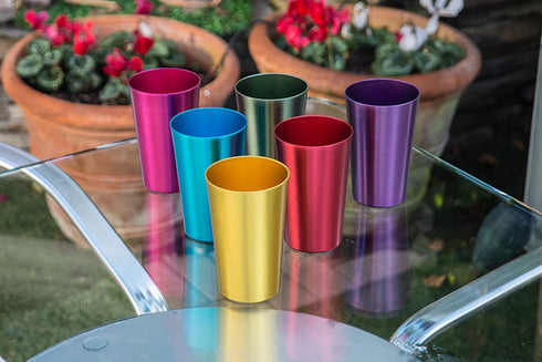 Trademark Innovations 18 oz. Retro Aluminum Tumbler Cups, Multi