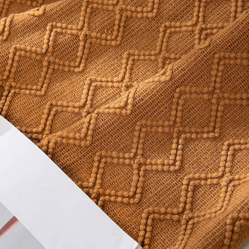 Throw Blanket for Couch Textured Knitted Blanket with Tassels Cozy Woven Boho Brown Bed Blanket for Sofa Bed Chair Diamond Pattern 50x60 Inches MIULEE