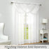 Central Park White Semi Sheer Curtain Gray GEO Cross Embroidery Panels Linen Texture Rod Pocket Window Treatment Drape Sets for Living and Bedroom Farmhouse 84 inches Long, 2 Panels, White