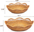 Fruit And Vegetable Storage Round Wicker Baskets Rattan For Serving Potatoes Onions Bread Decor Basket Stackable Set 2 Fruit Holder For Kitchen Countertop Organizing Bathroom Toys Craft (Honey Brown)