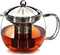 Teapot with Infuser for Loose Tea - 40oz, 3-4 Cup Tea Infuser, Clear Glass Tea Kettle Pot with Strainer & Warmer - Loose Leaf, Iced Tea Maker & Brewer