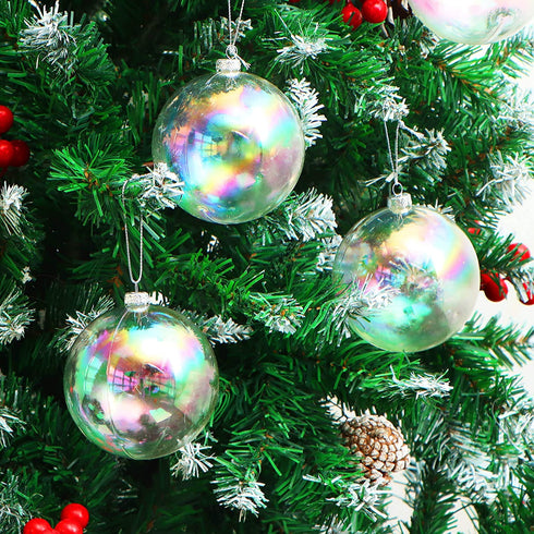 Joiedomi 12 Pcs 80mm/ 3.15'' Christmas Ball Ornaments Set with Chrome Effect, Shatterproof Christmas Ball Ornaments Clear Plastic Ornaments for Christmas Holiday, Party Decorations, Tree Ornaments