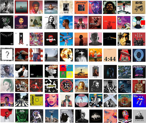 80 Pcs Print Album Covers | Unique Square Printed Photos 4x4 inch | Album Cover Posters Collage Kit | Music Posters for Room Aesthetic | Aesthetic Poster | Poster Pack | Album Cover Art Posters