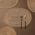 AHHFSMEI Oval Braided Placemats 12x18 Inch Oval Table Mats for Dining Tables Natural Woven Heat Resistant Place mats Set of 6 (Multi Brown)