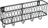 MyGift Wall Mounted Farmhouse Matte Black Chicken Wire Metal Entryway Mail Holder Letter Organizer Storage Basket with 5 Key Hooks