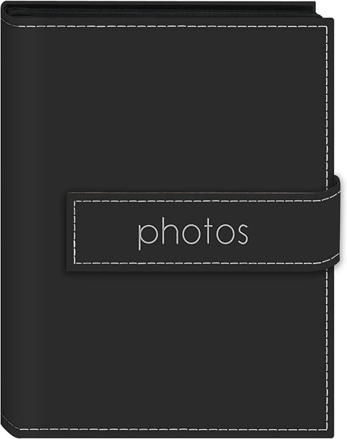 Pioneer Photo Albums EXP-57/BKP 36-Pocket 5 by 7-Inch Embroidered "Photos" Strap Sewn Leatherette Cover Photo Album, Mini, Black