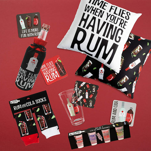 Pavilion Gift Company Life is More Fun with Rum-Rum & Coke 16 oz Pint Glass Tumbler, 1 Count (Pack of 1), Red