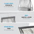 Zober Hanging Purse Organizer For Closet Clear Handbag Organizer For Purses, Handbags Etc. 8 Easy Access Clear Vinyl Pockets With 360 Degree Swivel Hook, Gray, 48? L x 13.8? W