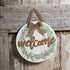 Barnyard Designs Rustic Wood Hanging Welcome Sign for Front Door or Covered Outdoor Porch, Farmhouse Home Decor, White 12? x 12?