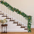 Joiedomi 9ft Christmas Garland Prelit with 100 LED Warm White String Lights, Battery Powered Holiday Decor for Winter Christmas