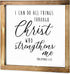 I Can Do All Things Through Christ Wall Art Sign 12x12 Inch - Christian Wall Art, Bible Verse Wall Decor, Scripture Wall Art, Philippians 4 13 Wall Decor, Wooden Bible Verse Sign, Farmhouse Wall Decor