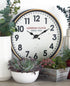 Deco 79 52584 Wall Clock, White/Oak Brown/Black/Red/Brass