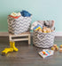 DII Polyester Container with Handles, Chevron Storage Bin, Large, Gray