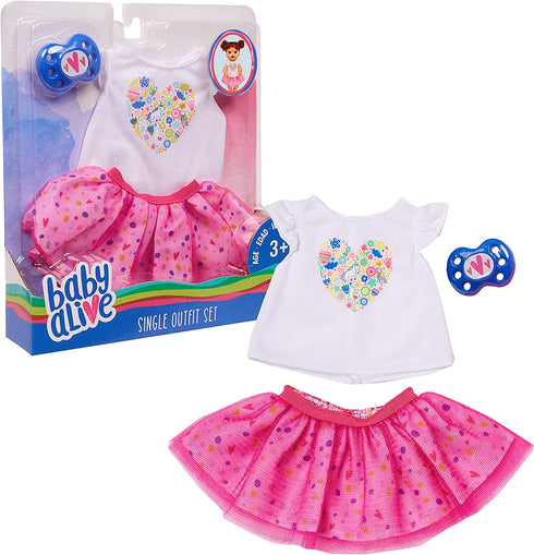 Baby Alive Single Outfit Set, White Tee Pink Tutu, by Just Play