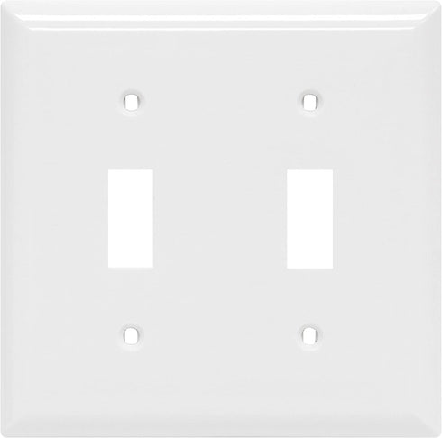 Power Gear Double Oversized Wall Plate Cover, 2 Gang, Unbreakable Faceplate, x 4.9€?, Screws Included, White, 44756 Toggle Switch Wallplate, 1 Pack