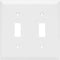Power Gear Double Oversized Wall Plate Cover, 2 Gang, Unbreakable Faceplate, x 4.9€?, Screws Included, White, 44756 Toggle Switch Wallplate, 1 Pack