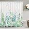 Likiyol Watercolor Floral Shower Curtain, Blue and Green Shower Curtain Teal and White Shower Curtains, Rustic Spring Shower Curtain with 12 Hooks, Waterproof Fabric Shower Curtains for Bathroom