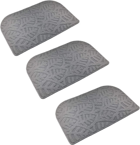 Smabee Indoor Doormat Front Door Mat 17"x28", Keeps Your Floors Clean, Half Round Entrance Mat for Outdoors Toilet Patio Kitchen Bedroom (Gray 3Pcs)
