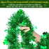 32.8 Feet St. Patrick's Day Tinsel Garland Green Shamrock Glitter Tinsel Twist Garland Decoration for Irish Festival St. Patrick's Day Party Wall Tree Door Window Decoration