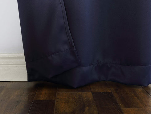 Sun Zero Easton Blackout Energy Efficient Grommet Curtain Panel, 40x95, Navy