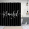 TAMOC Get Naked Shower Curtain Funny Quotes Shower Curtain with 12 Hooks, Waterproof Durable Shower Curtain for Bathroom, Black and White Modern Bathroom Decor, 69" — 70"