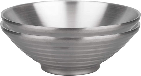 IMEEA 8.66Inch Ramen Bowls Insulated Bowls SUS304 Stainless Steel Pho Bowls Double Walled Serving Bowls for Udon Soup (2-Piece)