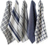 DII Assorted Woven, Kitchen Dishtowel Set, 18x28, Nautical Blue, 5 Piece