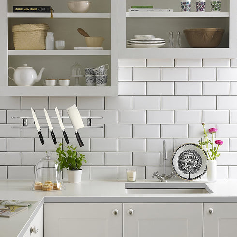 Magnetic Knife Holder for Wall - Metal Knife Magnetic Strip 18 Inch - Stainless Steel Knife Magnet Bar Rack With Hooks - Kitchen Utensil Holder and Knife Storage Holder