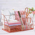Rose Gold Desk Supplies Organizer, Multi-functional Mesh Desk Organizer with 6 Compartments & Desk Drawer Organizer for Office Supplies and Desk Accessories