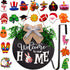 jollylife Welcome Sign Front Door Decorations + Wreath Hanger + 21PCS Interchangeable Seasonal Plaques -St Patricks Day/Easter/Spring Decor Home Porch Indoor Outdoor Hanging Ornaments Gifts