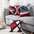 Emvency Set of 4 Throw Pillow Covers Modern Abstract Red Stripes Gray Black White Acrylic Bold Grey Decorative Pillow Cases Home Decor Square 18x18 Inches Pillowcases