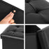 B FSOBEIIALEO Folding Storage Ottoman Footrest Stool Faux Leather Seat Chest Black 12.6"X12.6"X12.6"