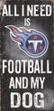 Tennessee Titans Wood Sign - Football and Dog 6"x12"