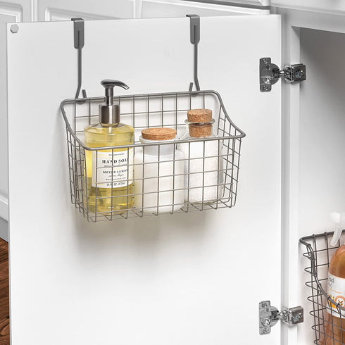 Spectrum Diversified Satin Nickel Grid Storage Basket, Medium