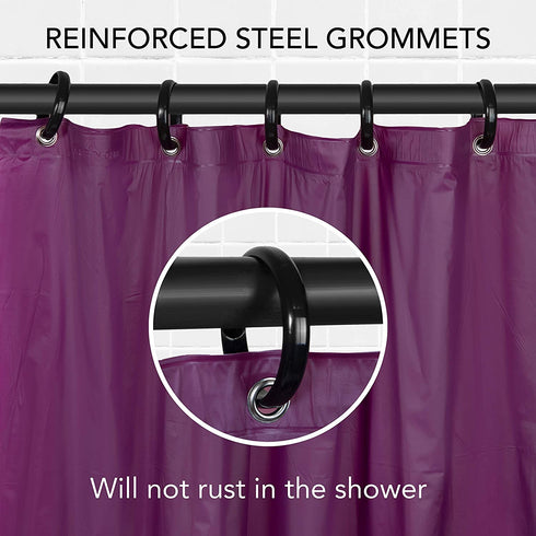 Elaine Karen Vinyl Shower Curtain Liner with Rustproof Metal Grommets for Bathroom Showers and Bath Tubs €“Waterproof Shower Liner €“ Pink, 70 x 72
