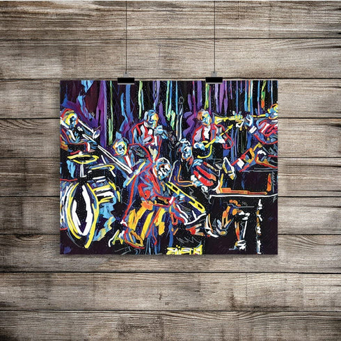 Castle & Rye Jazz Band Art Photo Quality Poster Print for Living Room or Bedroom Wall