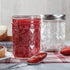 Ball Mason Quilted Crystal Jars 8 oz Regular Mouth Glass Bundle with Non Slip Jar Opener- Set of 6 Half Pint Size Mason Jars - Canning Glass Jars with Lids