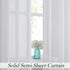 Central Park White Semi Sheer Window Curtain Panels Linen Texture Solid Window Treatment Sets Drape Pairs Rod Pocket Curtains for Living and Bedroom Farmhouse 63 inches Long, 2 Panels