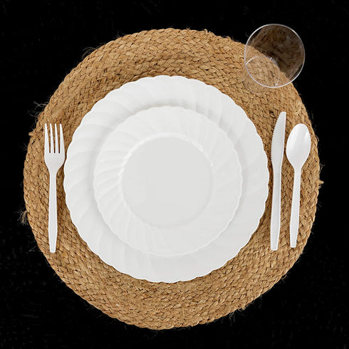 White Plastic Silverware | Heavy Duty & Solid Cutlery Disposable Utensils Set | Perfect for Weddings, Buffets, Luncheon & More | 180 Forks, 120 Spoons & 60 Knives Combo Pack | 360 Count