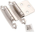 DecoBasics Satin Brushed Nickel Cabinet Hinges for Kitchen Cabinets (25 Pair -50 Pcs) -1/2" Overlay (Variable) -Self Closing Kitchen Cabinet Hinges Flush Mount w/ Silicon Bumpers & Upgraded Screws