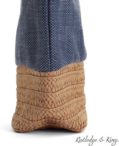 Rutledge & King Wine Bag - Wine Purse - Wine Gift Bag - Straw Wine Bag - Wine Caddy - Wine Tote for Wine Bottles - Wine Gift Basket - Wine Carrying Bag - Reusable Wine Bag (Waverly, 1)