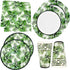 Tropical Palm Leaf Party Supplies Set 24 9" Paper Plates 24 7" Plate 24 9 Oz Cups 50 Lunch Napkin for Hawaiian Luau Green Leaves Jungle Safari Bridal Baby Shower Floral Greenery Summer Birthday Decor