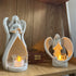 OakiWay Memorial Gifts Angel Figurines Tealight Candle Holder, Sympathy Gifts for Loss of Loved One, W/ Flickering Led Candle, Bereavement, Grief, Funeral, Remembrance, Memory Home Decorations