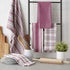 DII Assorted Woven, Kitchen Dishtowel Set, 18x28, Wine, 5 Piece