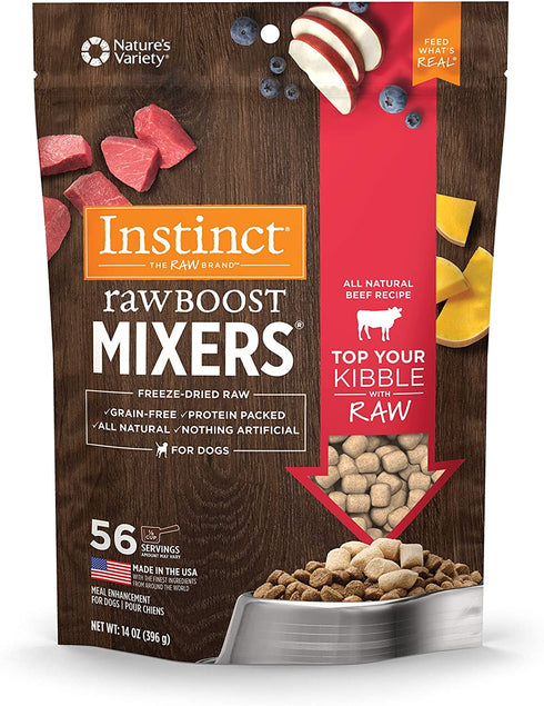 Instinct Raw Boost Mixers Freeze Dried Raw Dog Food Topper, Grain Free Freeze Dried Dog Food Topper